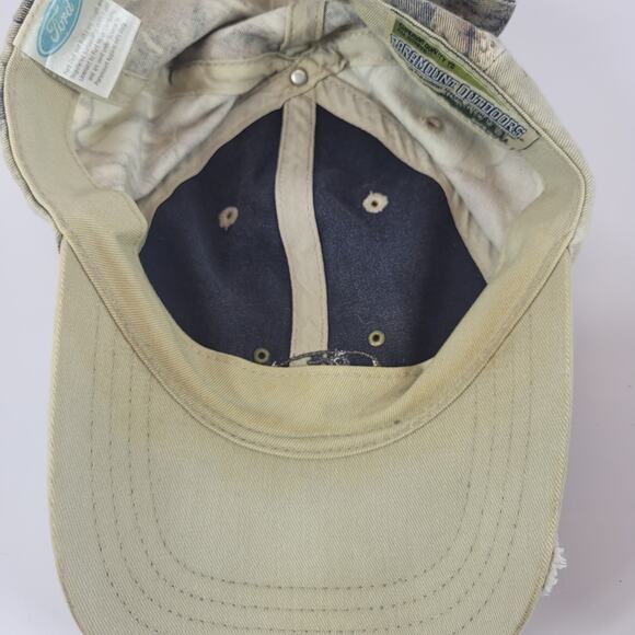 Ford Brand Outdoors Camo Turkey Hunting Paramount Distressed Baseball Cap Hat Ad - Picture 9 of 11